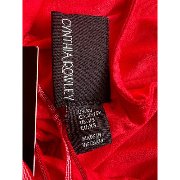 NWT Cynthia Rowley Halter Pull On Red Orange Stretch Cross Back Dress Size XS - Picture 7 of 12